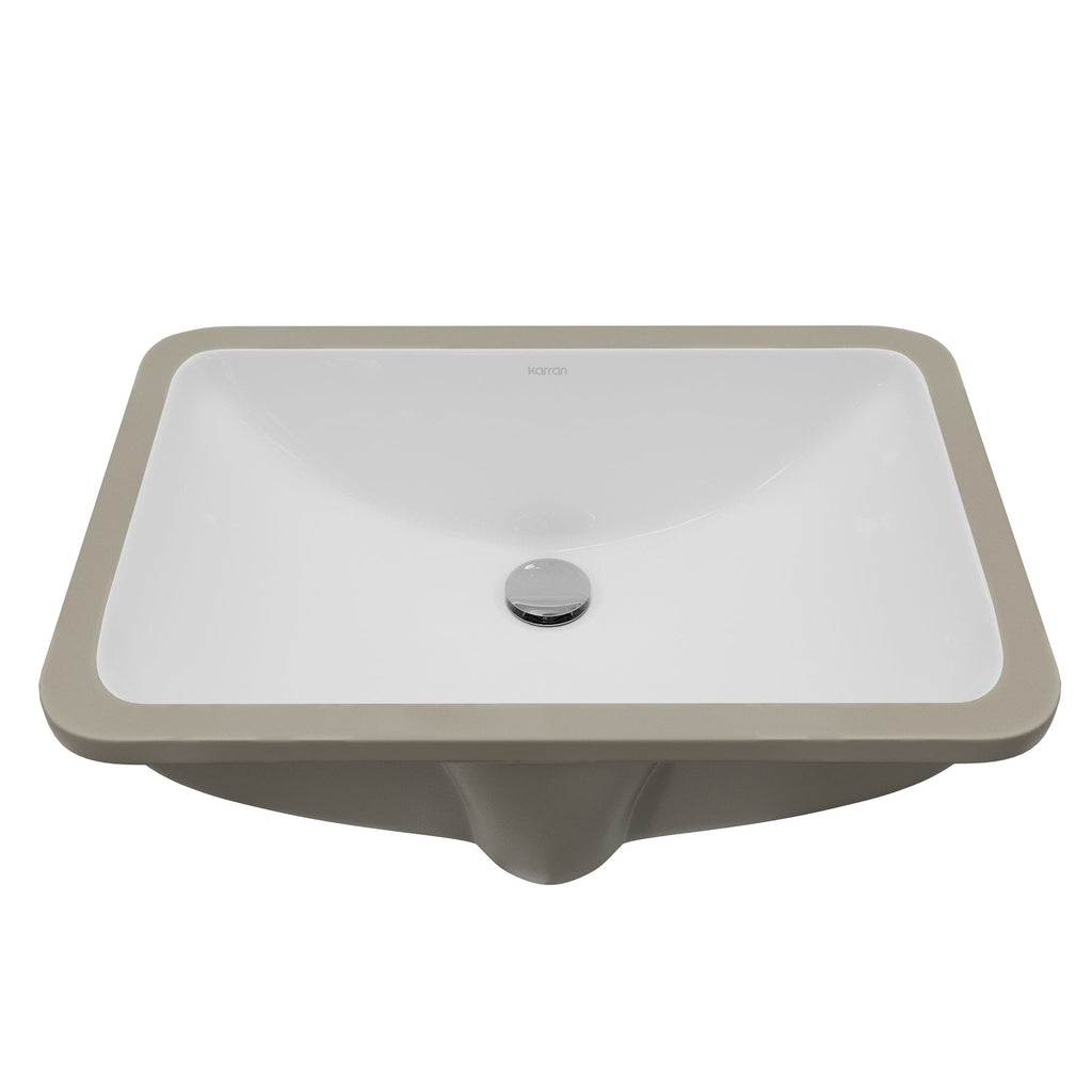 Valera 21" Rectangular Undermount Vitreous China Bathroom Sink In White