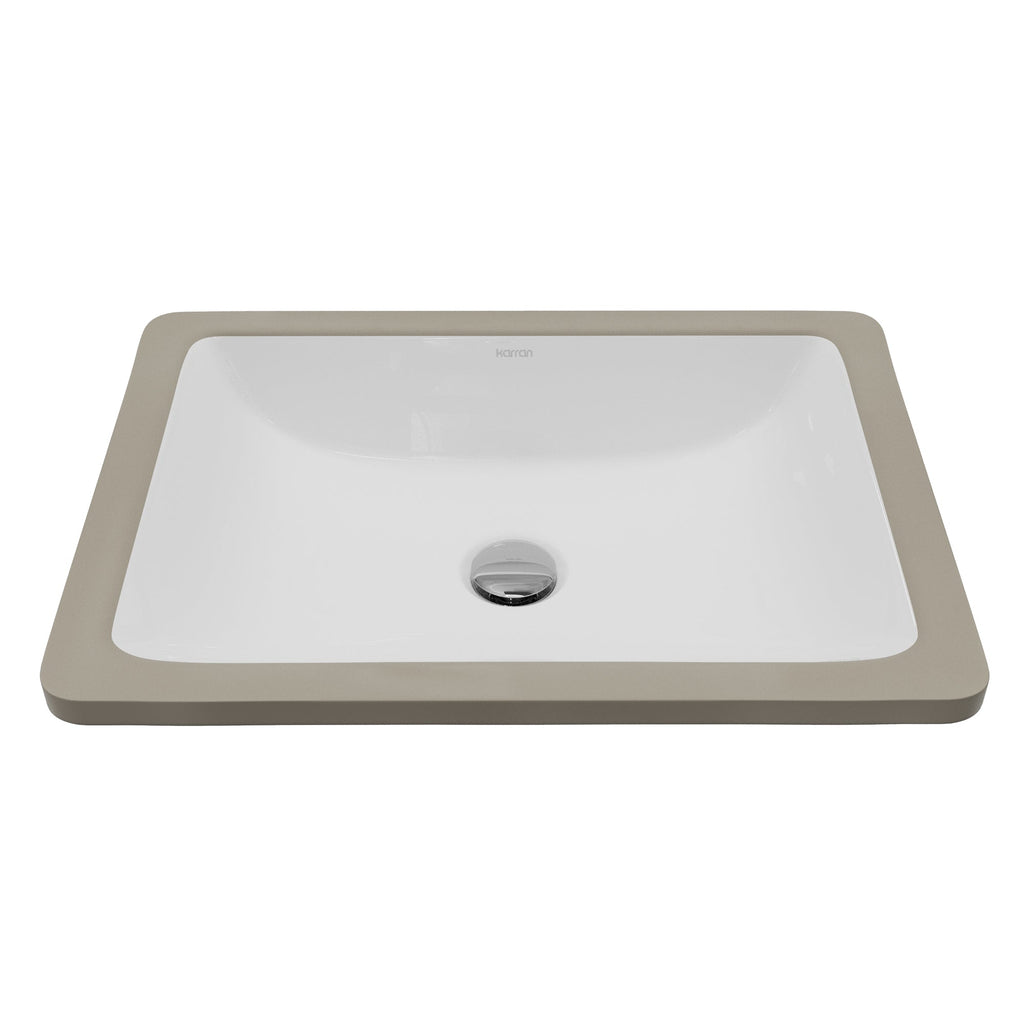 Valera 18" Rectangular Undermount Vitreous China Bathroom Sink In White