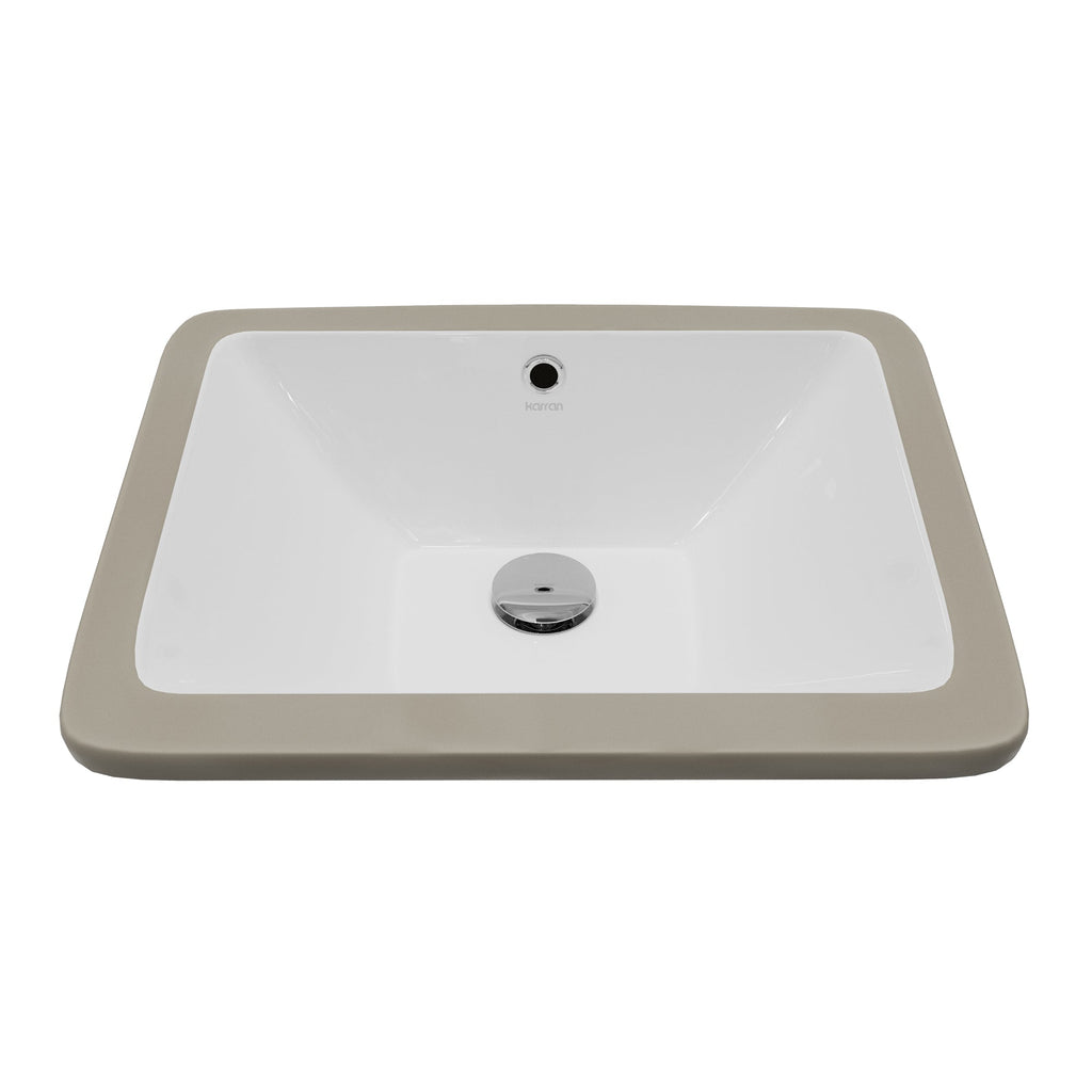 Valera 17" Rectangular Undermount Vitreous China Bathroom Sink In White