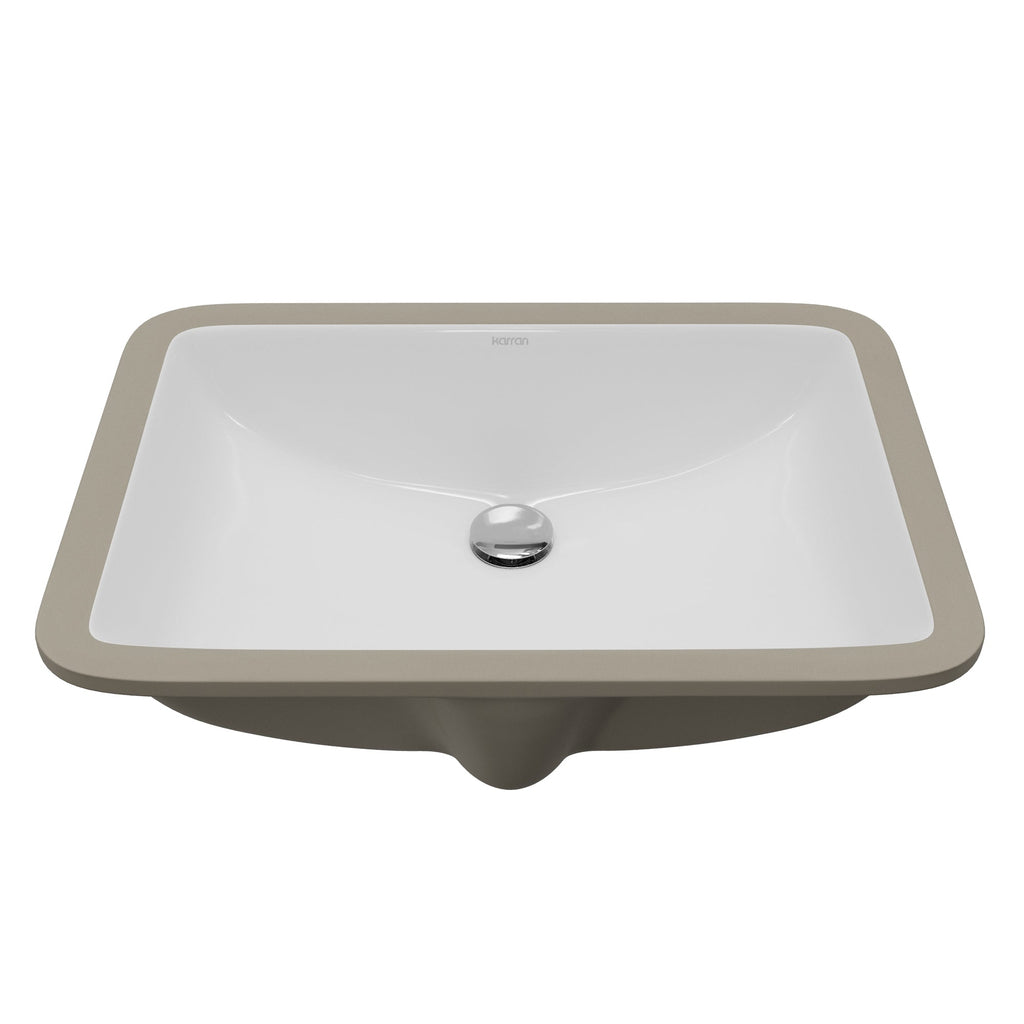 Valera 21" Rectangular Undermount Vitreous China Bathroom Sink In White