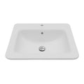 Valera 21" Rectangular Top Mount Vitreous China Bathroom Sink In White