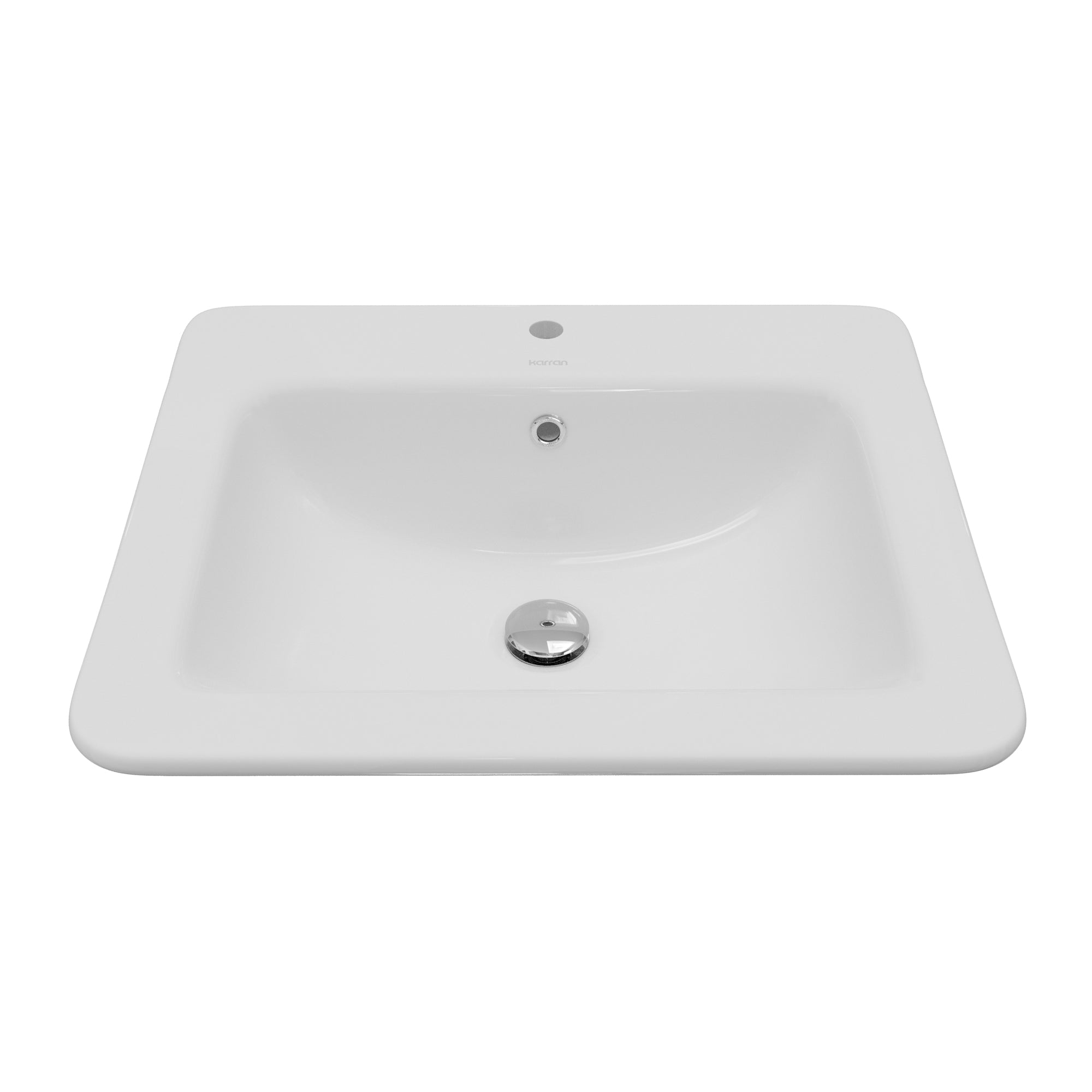 Valera 21" Rectangular Top Mount Vitreous China Bathroom Sink In White
