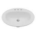 Valera 21" Oval Top Mount Vitreous China Bathroom Sink In White