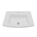 Valera 23" Curved Rectangular Top Mount Vitreous China Bathroom Sink In White