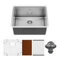 23" Undermount Single Bowl Stainless Steel Workstation Kitchen Sink