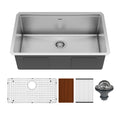 30" Undermount Large Single Bowl Stainless Steel Workstation Kitchen Sink