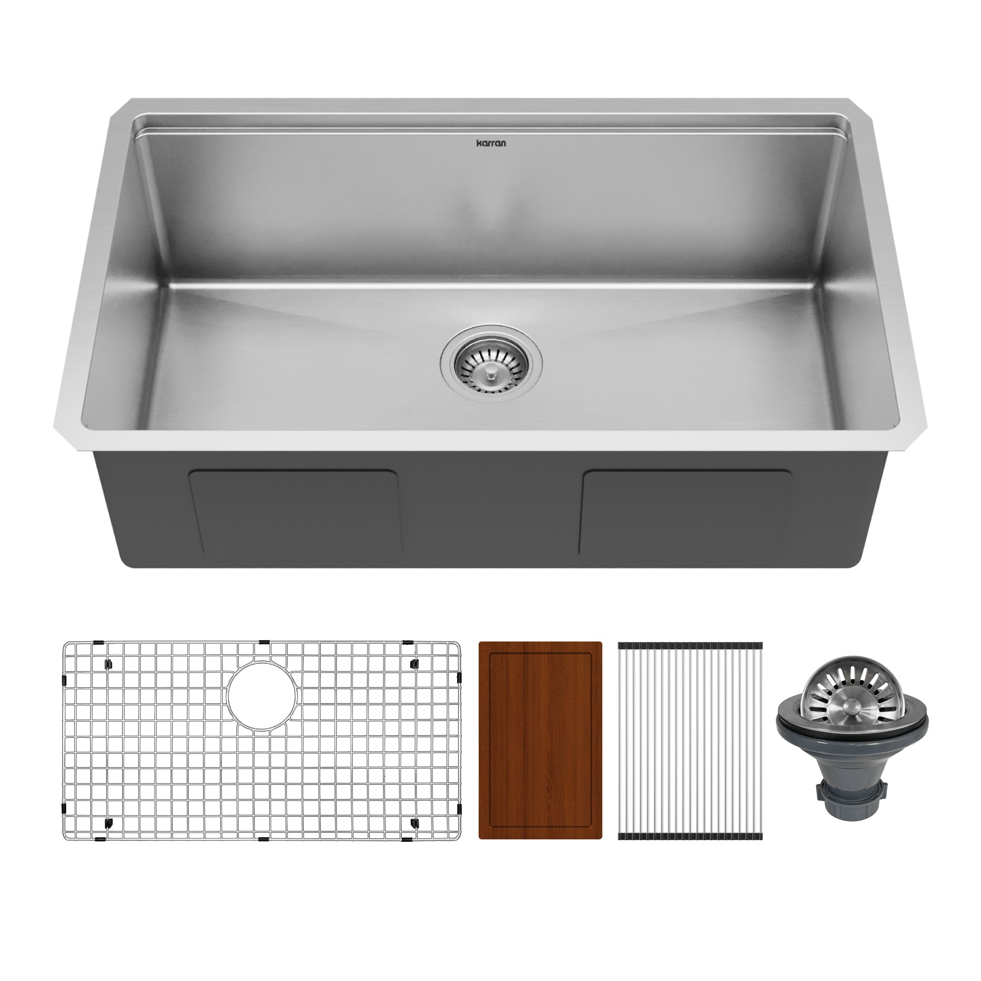 32" Undermount Large Single Bowl Stainless Steel Workstation Kitchen Sink
