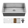 Elite 32" Undermount Workstation 16 Gauge Single Bowl Stainless Steel Kitchen Sink
