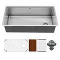 36" Undermount Large Single Bowl Stainless Steel Workstation Kitchen Sink