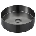 14-1/4" Vessel Stainless Steel Bathroom Sink In Gunmetal Grey