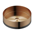 15-3/4" Vessel Stainless Steel Bathroom Sink In Brushed Copper & Gunmetal Grey