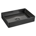 23-5/8" Vessel Stainless Steel Bathroom Sink In Gunmetal Grey
