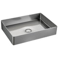 23-5/8" Vessel Stainless Steel Bathroom Sink In Stainless Steel