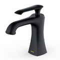 Woodburn Single Hole Single Handle Bathroom Faucet with Matching Pop-Up Drain In Matte Black