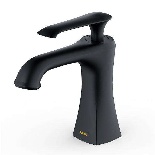 Woodburn Single Hole Single Handle Bathroom Faucet with Matching Pop-Up Drain In Matte Black
