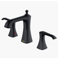 Woodburn Widespread Three-Hole 2-Handle Bathroom Faucet with Matching Pop-Up Drain In Matte Black