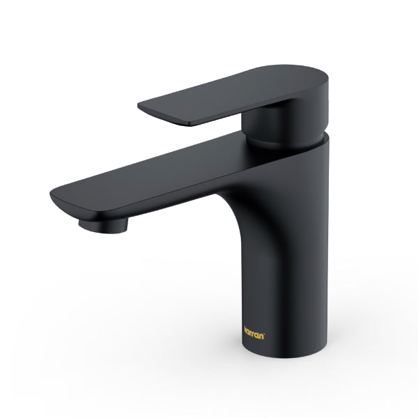 Kayes Single Hole Single Handle Bathroom Faucet with Matching Pop-up Drain In Matte Black