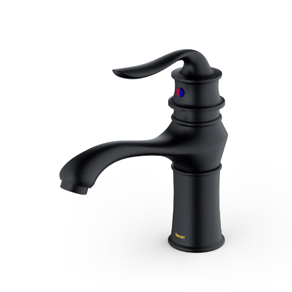 Dartford Single Hole Single Handle Bathroom Faucet with Matching Pop-up Drain In Matte Black