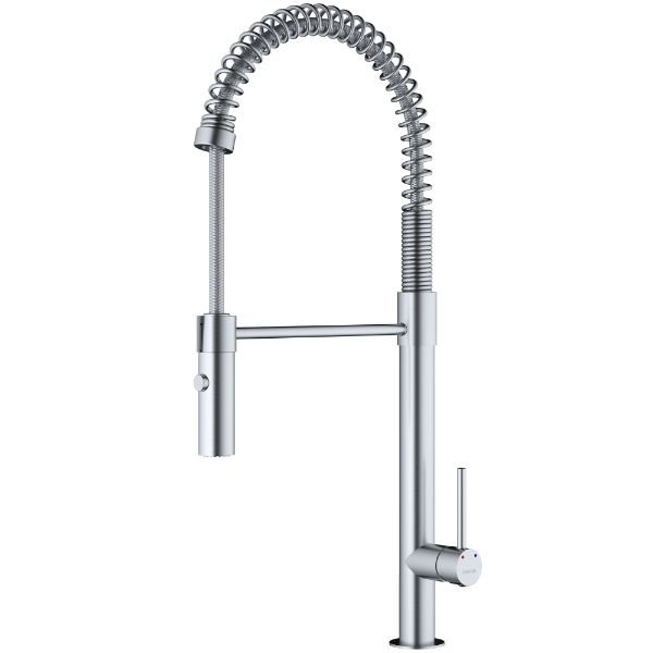 Bluffton Single Hole Single Handle Pull-Down Sprayer Kitchen Faucet In Stainless Steel
