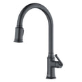 Auburn Single Hole Single Handle Pull-Down Sprayer Kitchen Faucet In Gunmetal Grey
