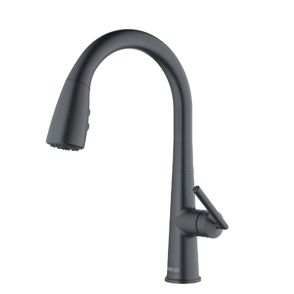 Kentland Single Hole Single Handle Pull-Down Sprayer Kitchen Faucet In Gunmetal Grey