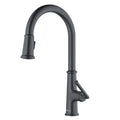 Elwood Single Hole Single Handle Pull-Down Sprayer Kitchen Faucet In Gunmetal Grey