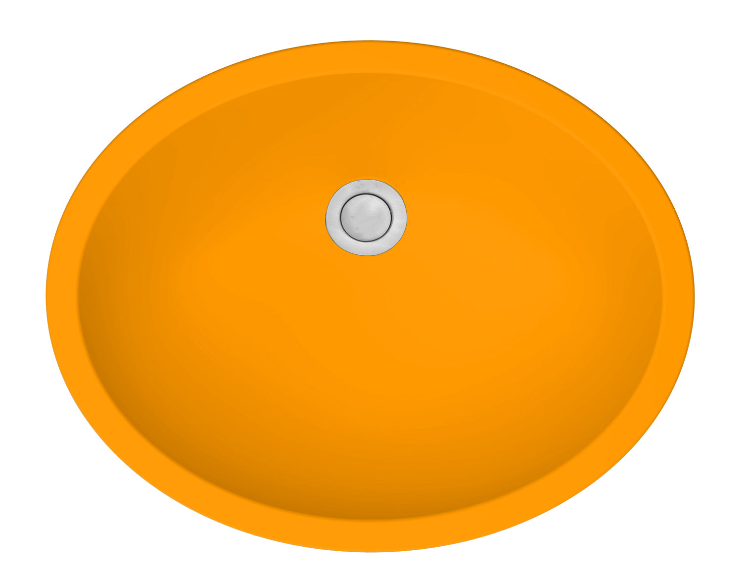 19" Seamless Undermount Quartz Composite Bathroom Sink In Orange
