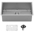 Select 30" Undermount 16 Gauge Single Bowl Stainless Steel Kitchen Sink with Accessories