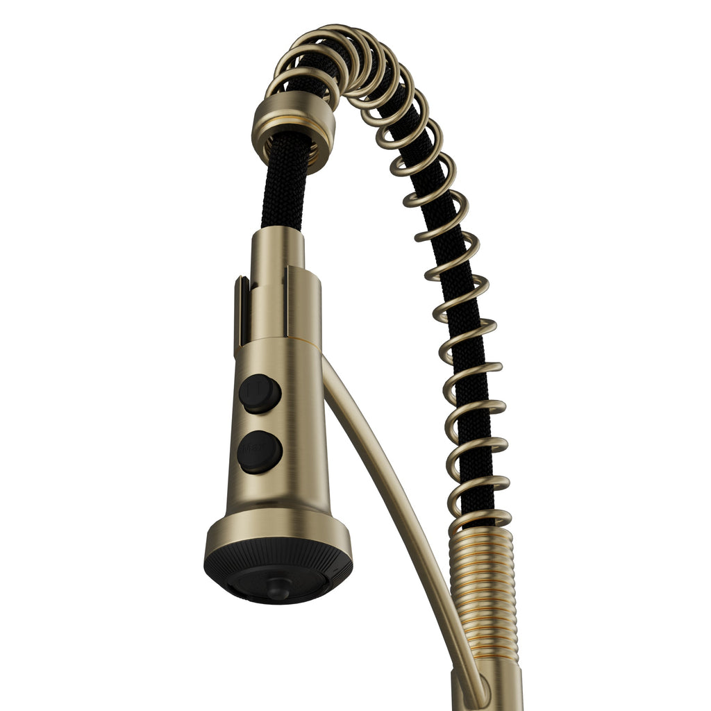 Scottsdale Single Handle Commercial Pull-Down Sprayer Kitchen Faucet In Spot-Free Champagne Bronze