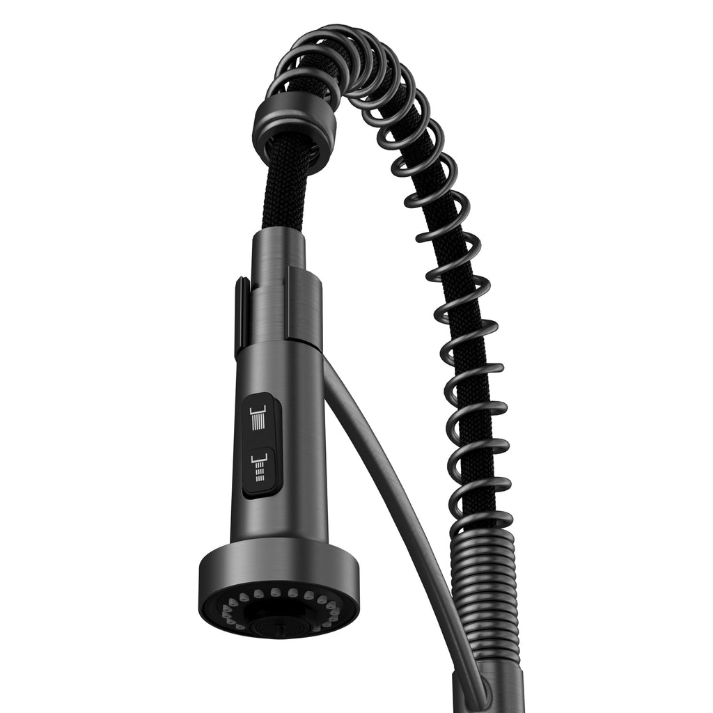 Scottsdale Single Handle Commercial Pull-Down Sprayer Kitchen Faucet In Spot-Free Gunmetal Grey