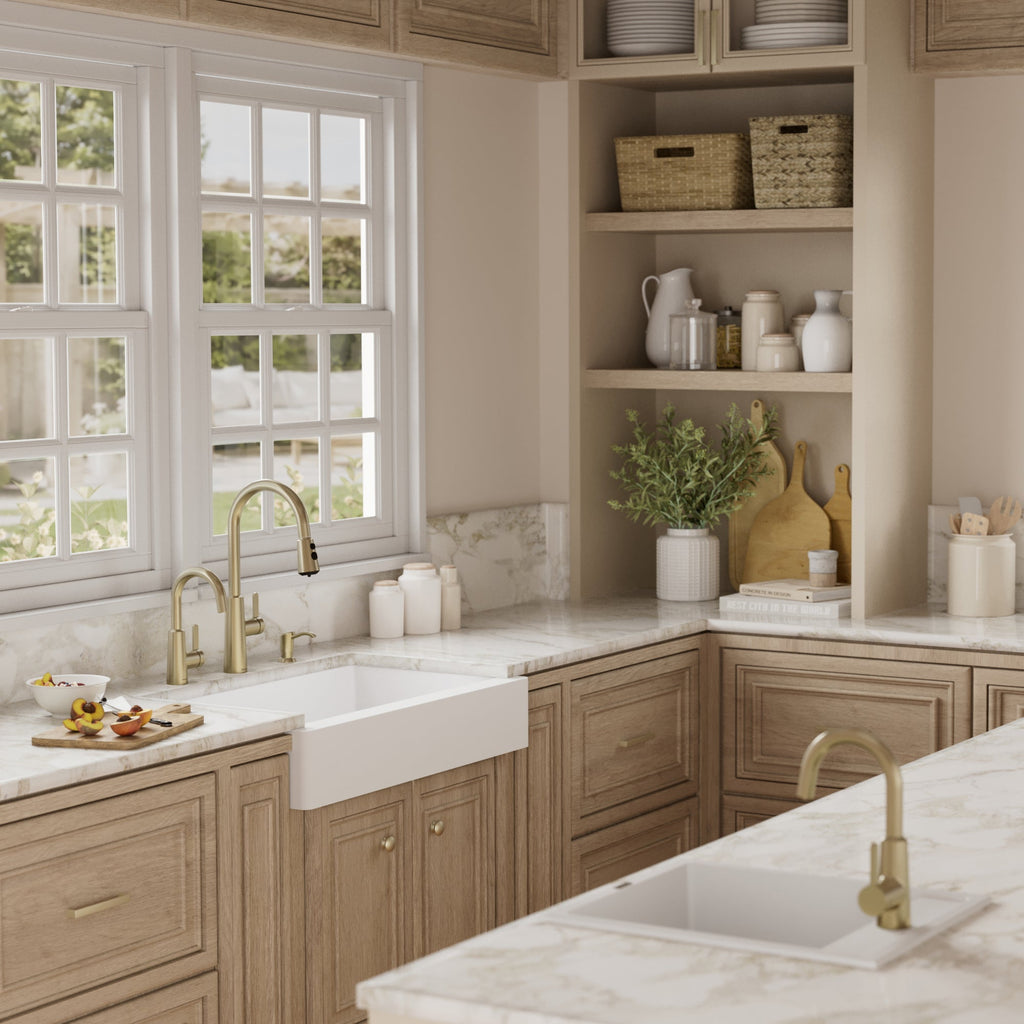 34" Retrofit Farmhouse Double Equal Bowl Quartz Composite Kitchen Sink In White