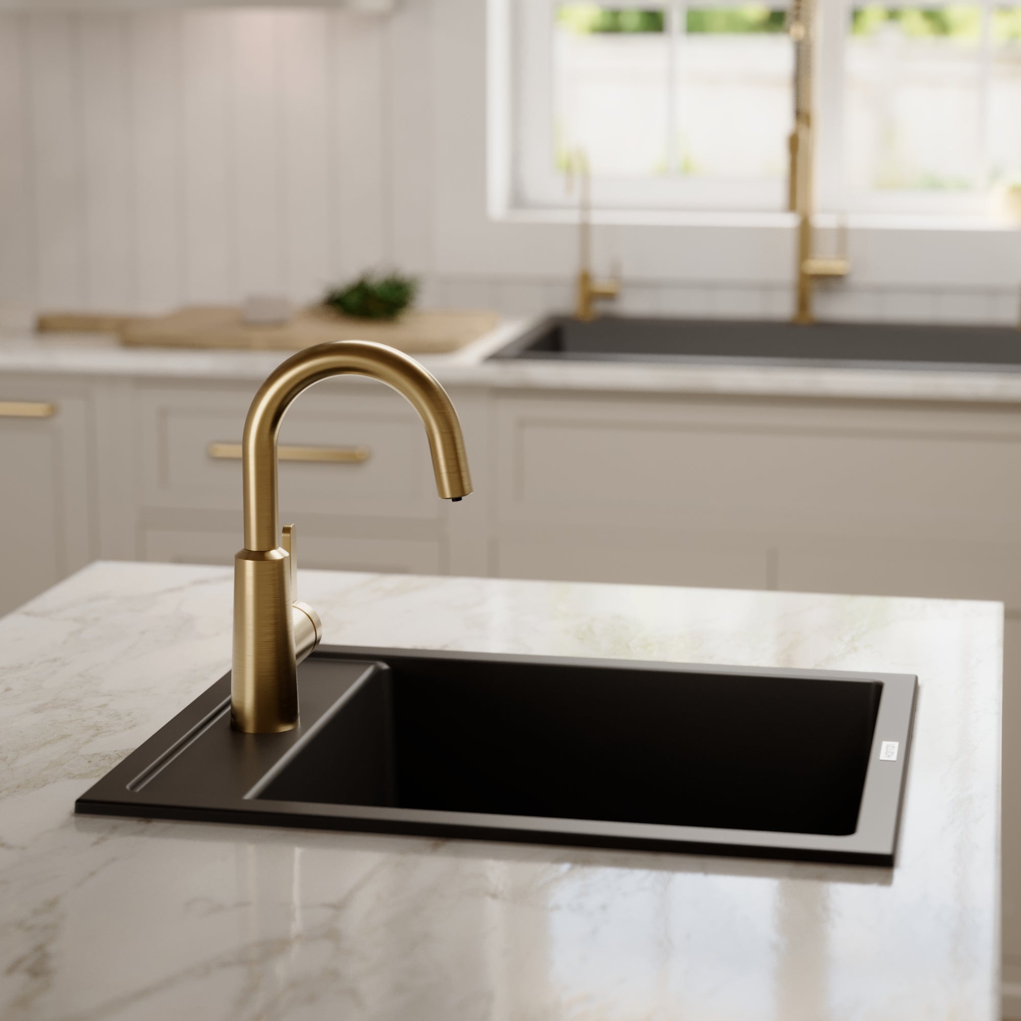 15-3/4" Top Mount Quartz Composite Bar/Prep Sink In Black