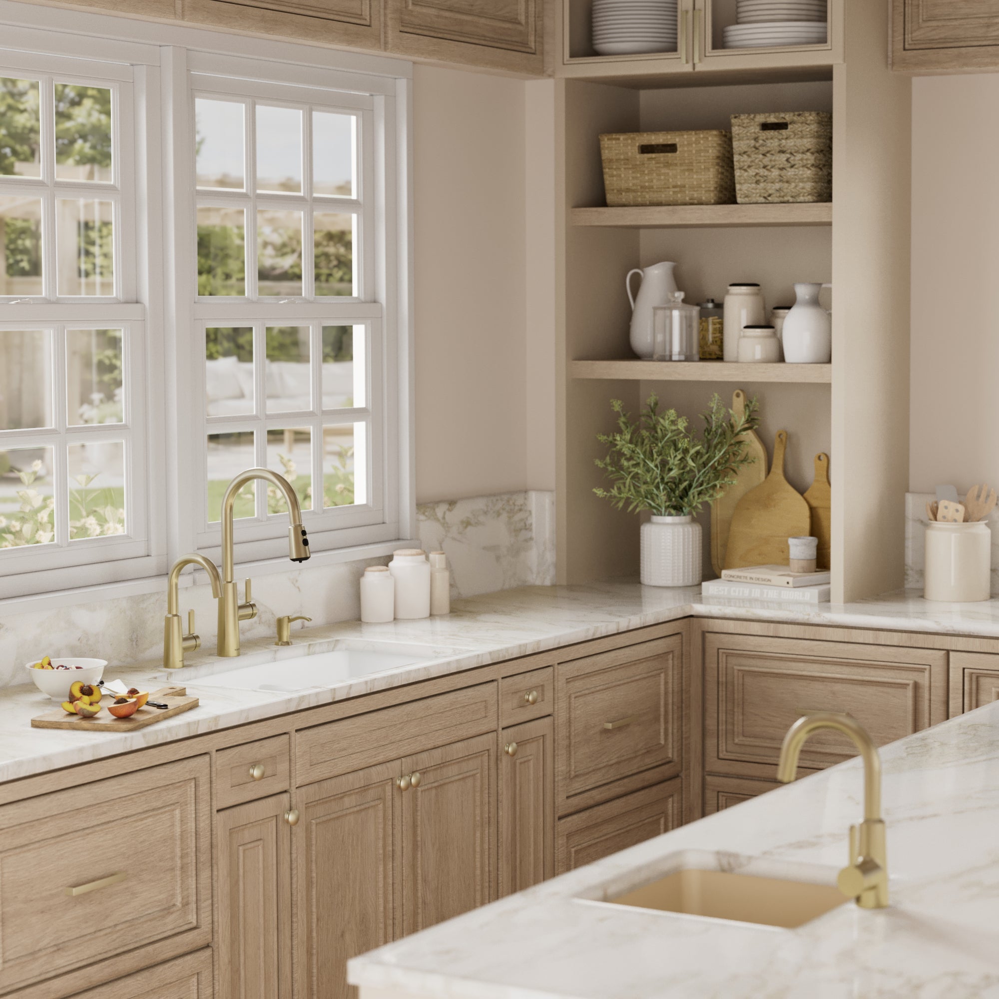 32-1/2" Undermount Double Offset Bowl Quartz Composite Kitchen Sink In White