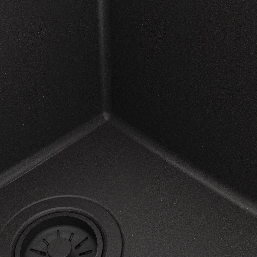32-3/8" Undermount Double Equal Bowl Quartz Composite Kitchen Sink In Black