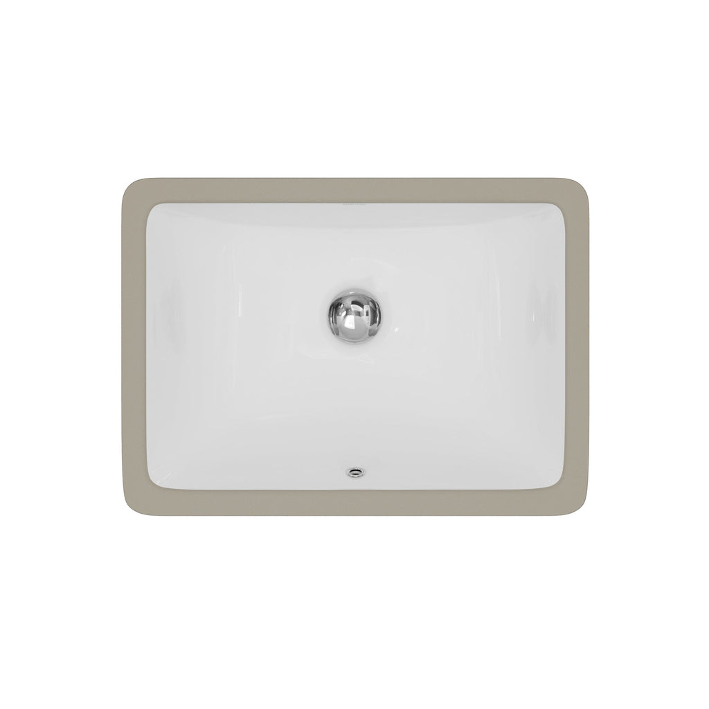 Valera 18" Rectangular Undermount Vitreous China Bathroom Sink In White