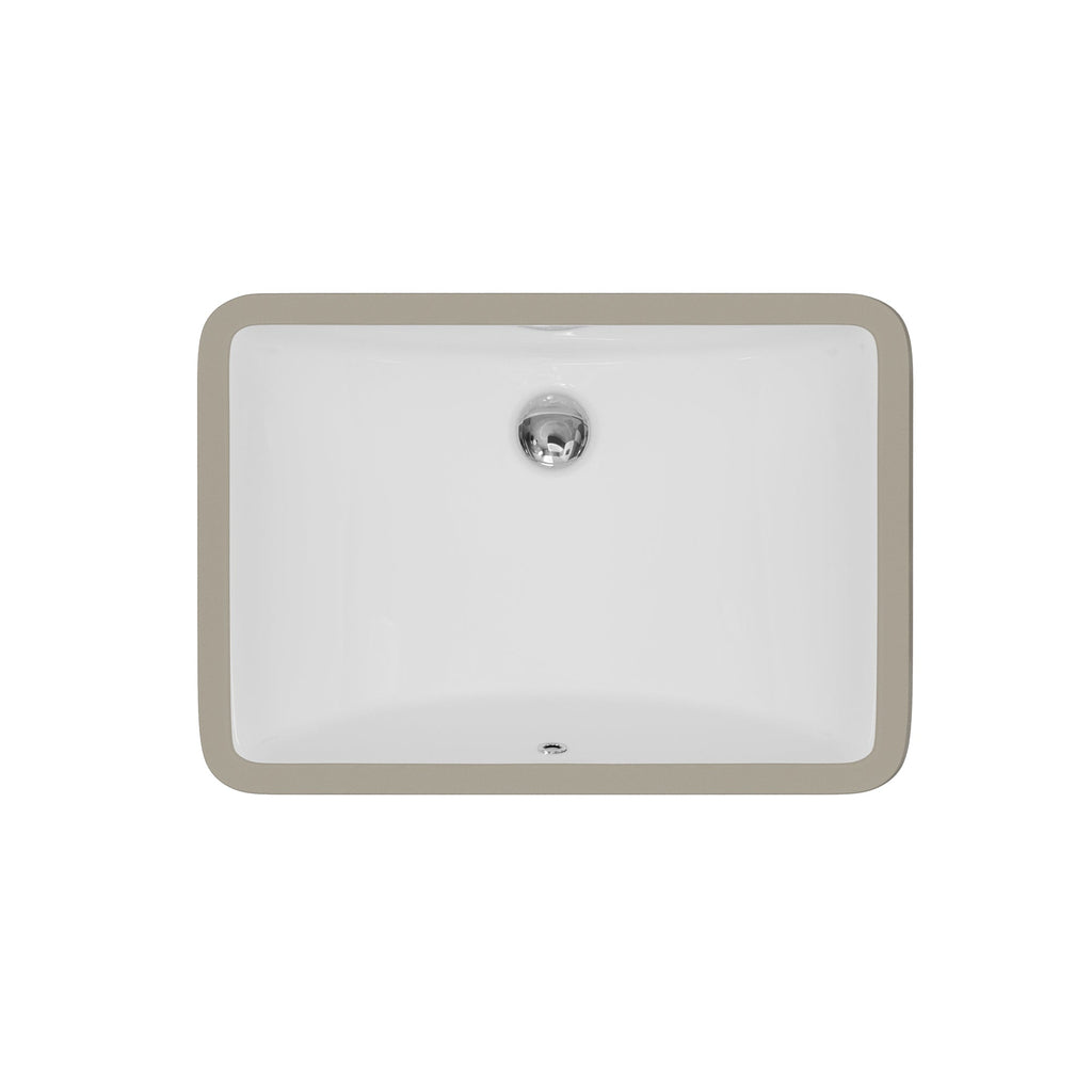 Valera 20" Rectangular Undermount Vitreous China Bathroom Sink In White