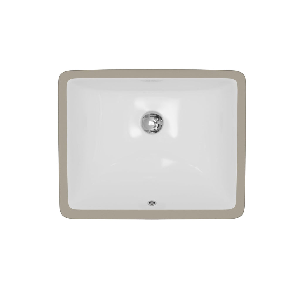 Valera 18" Rectangular Undermount Vitreous China Bathroom Sink In White