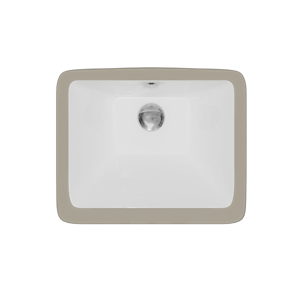 Valera 17" Rectangular Undermount Vitreous China Bathroom Sink In White