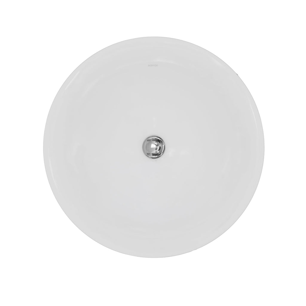 17-3/4" Top Mount Vitreous China Bathroom Sink In White