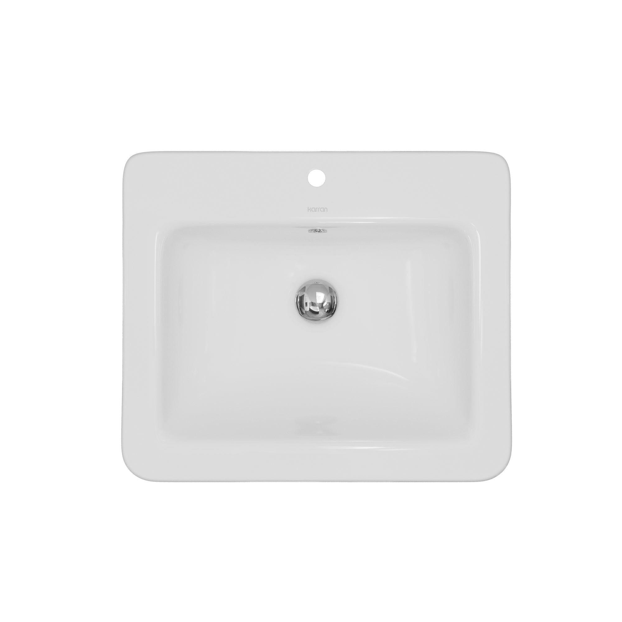Valera 21" Rectangular Top Mount Vitreous China Bathroom Sink In White