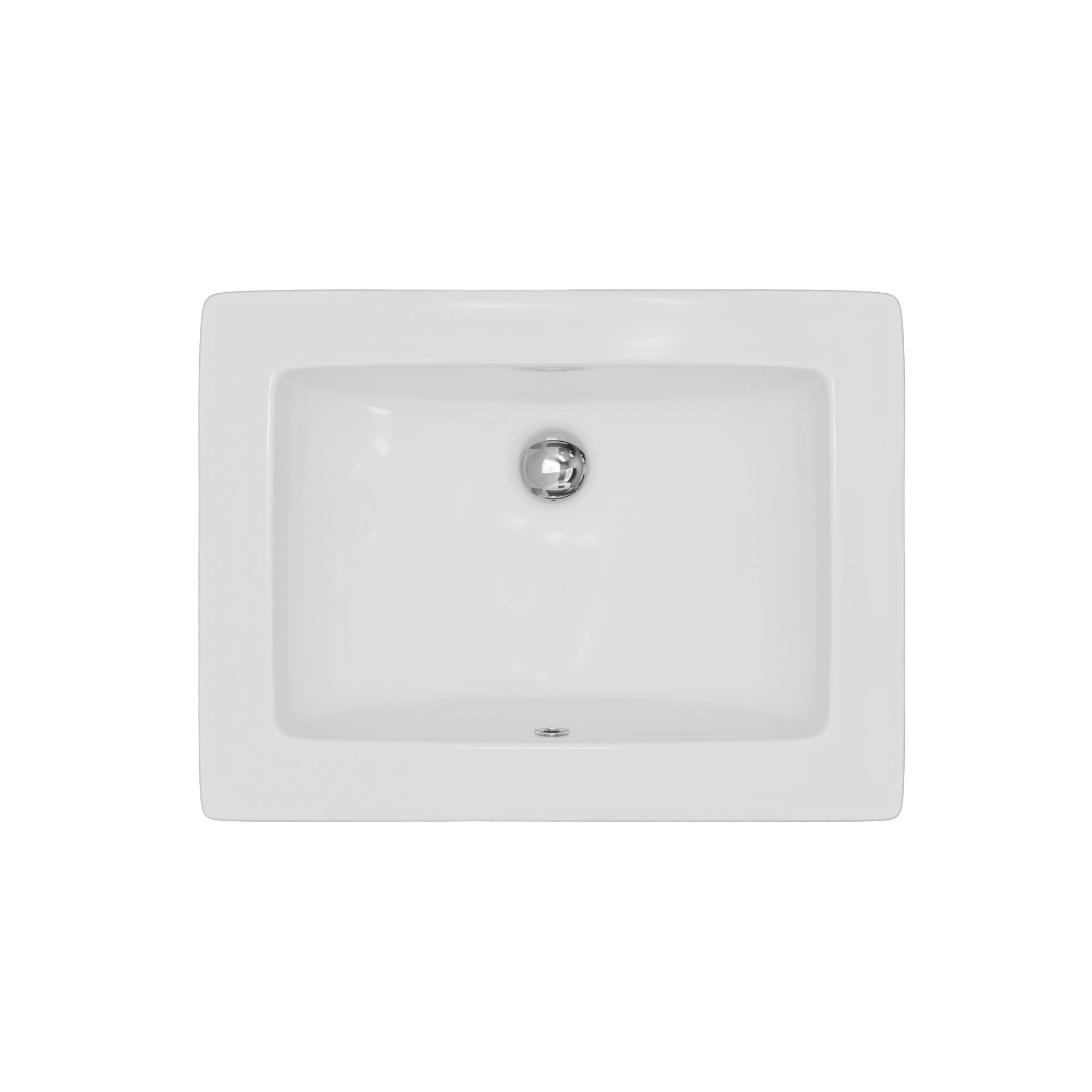 Valera 23" Rectangular Top Mount Vitreous China Bathroom Sink In White