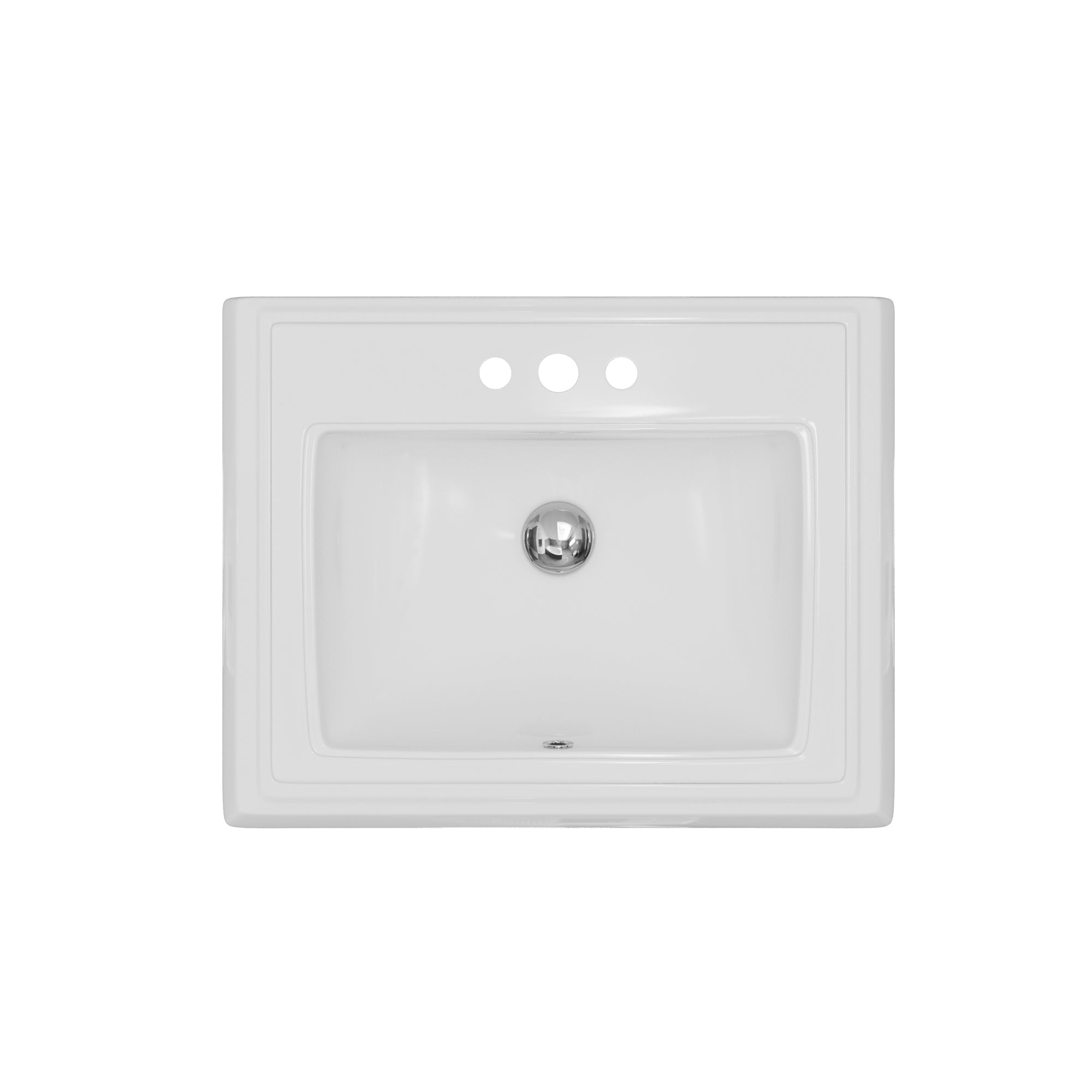 Valera 23" Rectangular Top Mount Vitreous China Bathroom Sink In White