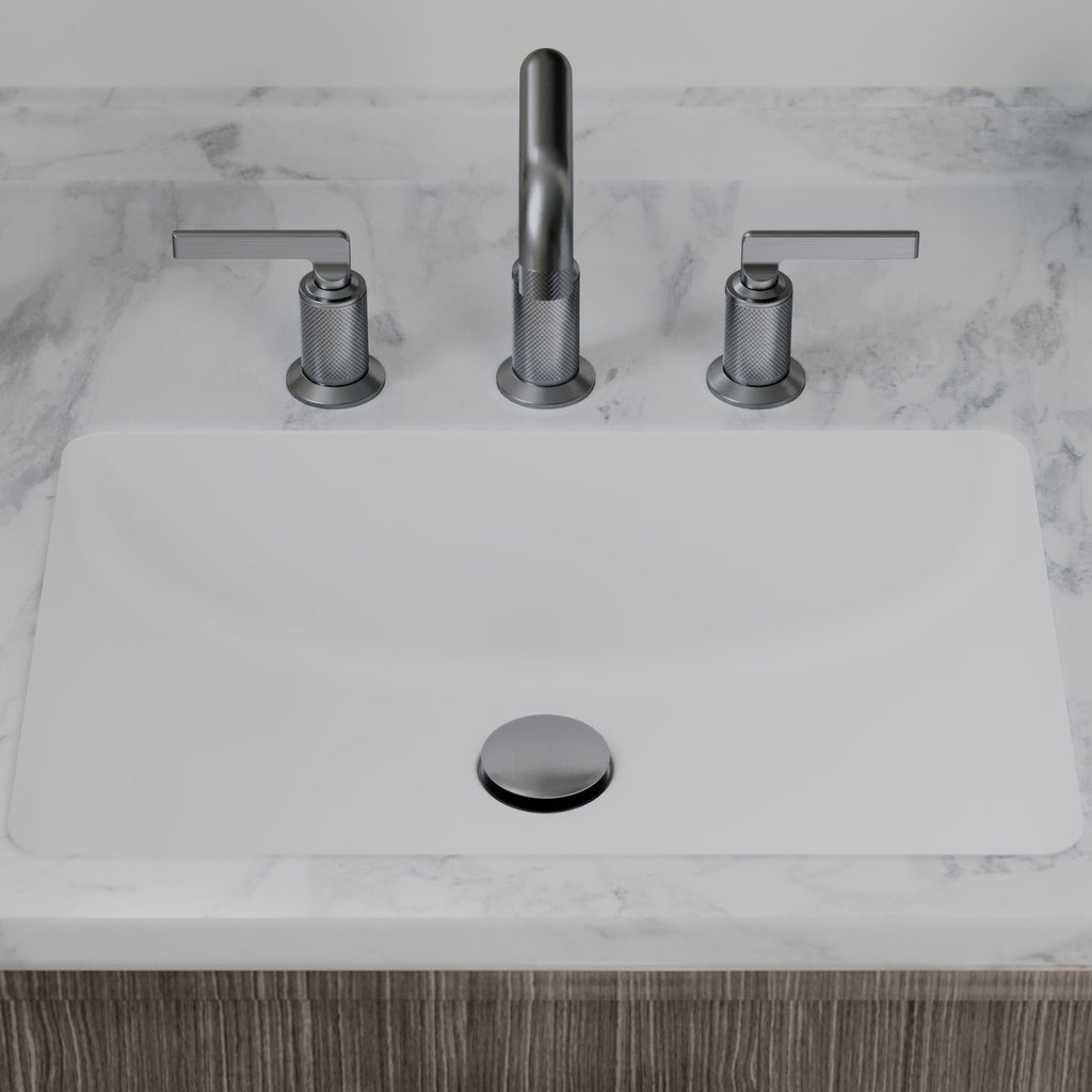 20" Seamless Undermount Quartz Composite Bathroom Sink In White