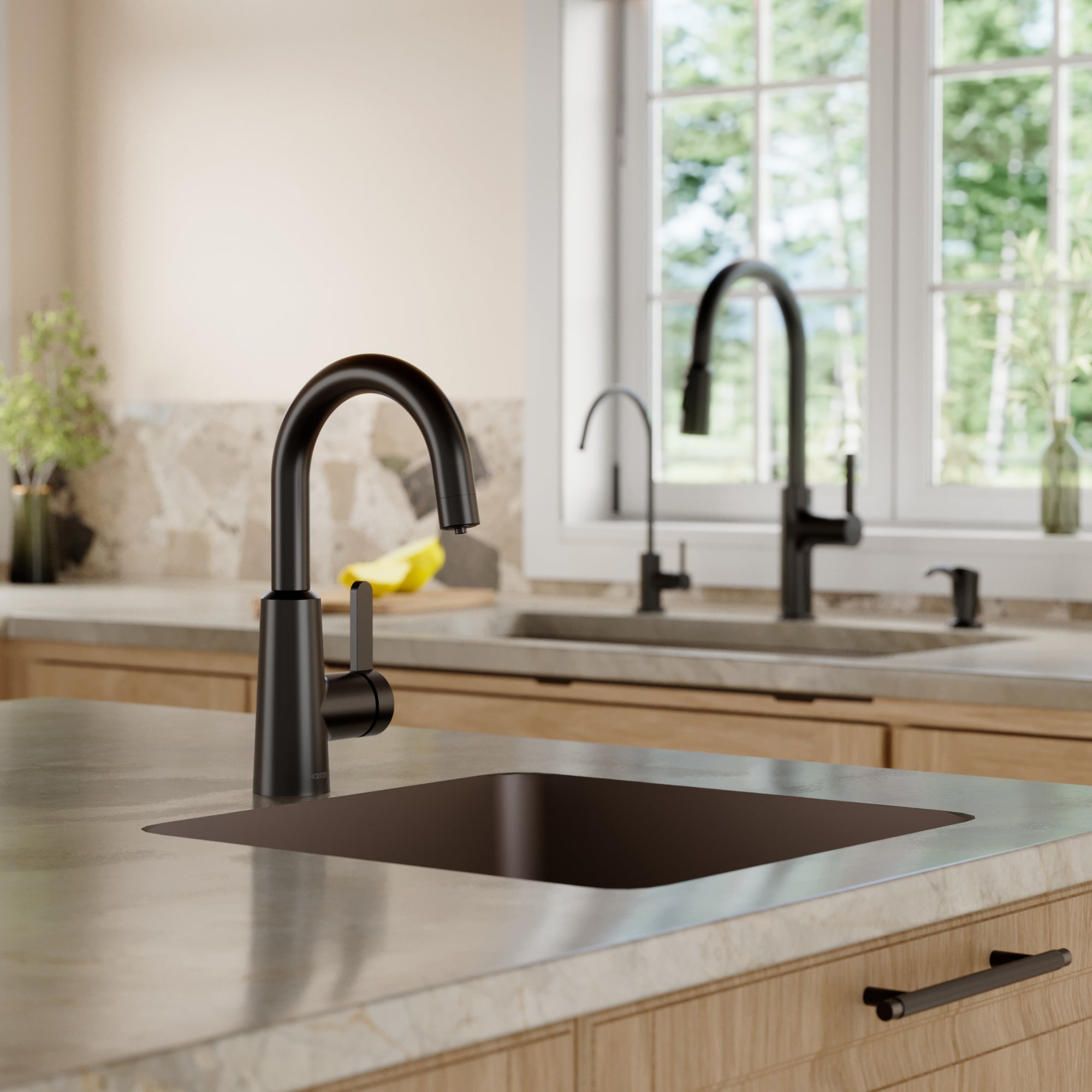 16-5/8" Seamless Undermount Quartz Composite Bar/Prep Sink In Brown