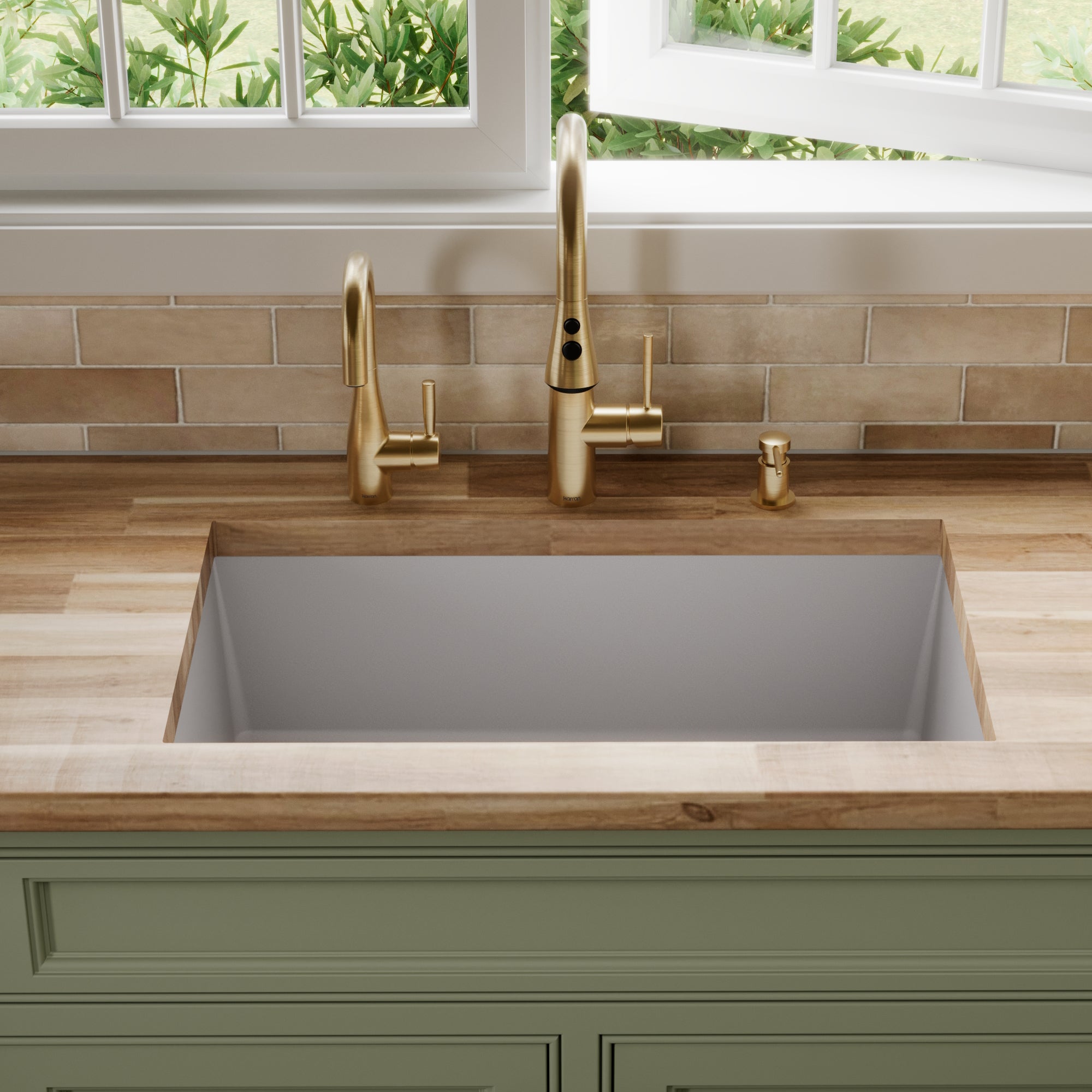 31-5/8" Undermount Large Single Bowl Quartz Composite Kitchen Sink In Grey