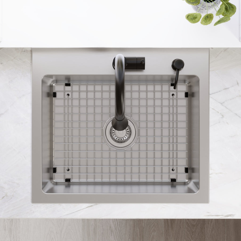 Lansen 25" Top Mount 18 Gauge Single Bowl Stainless Steel Sink with Accessories