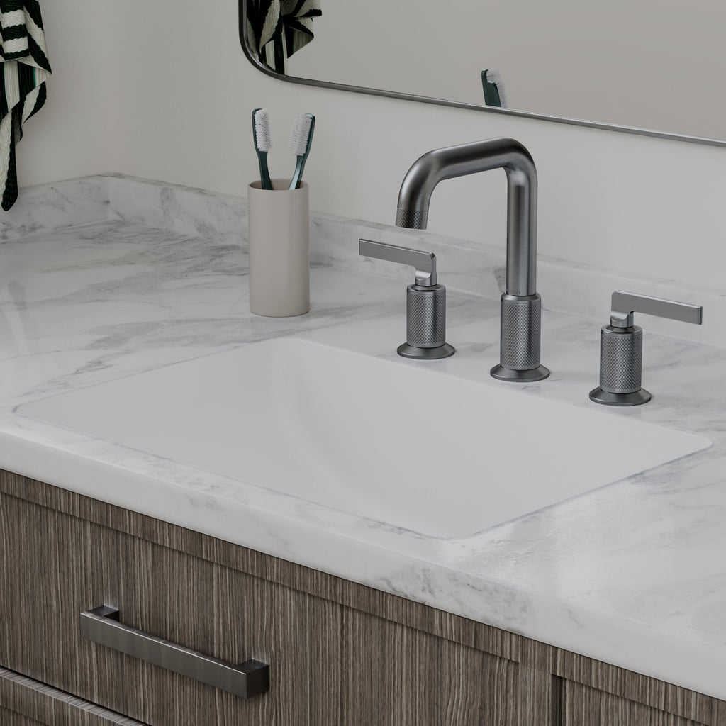 20" Seamless Undermount Quartz Composite Bathroom Sink In White
