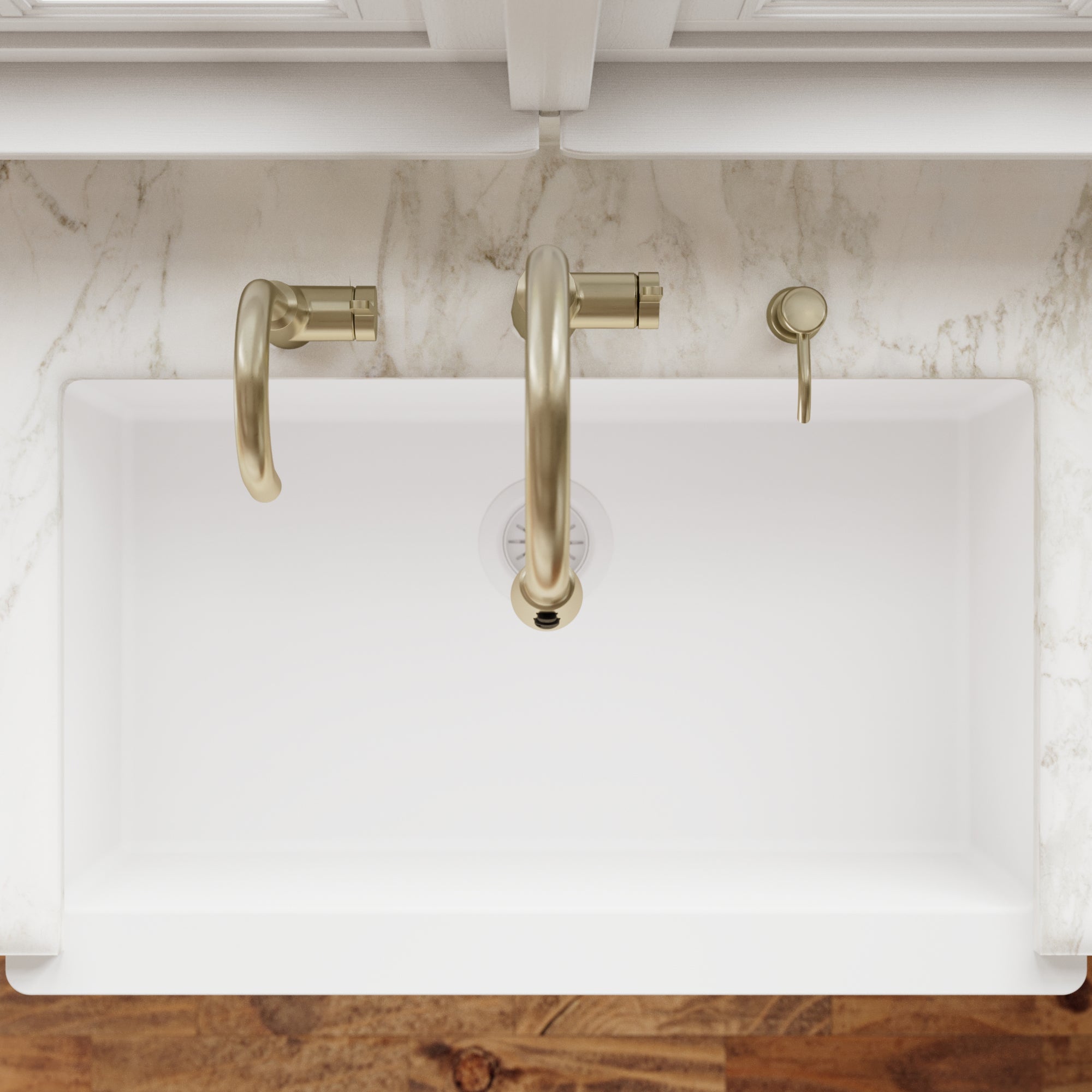 34" Farmhouse Large Single Bowl Quartz Composite Kitchen Sink In White