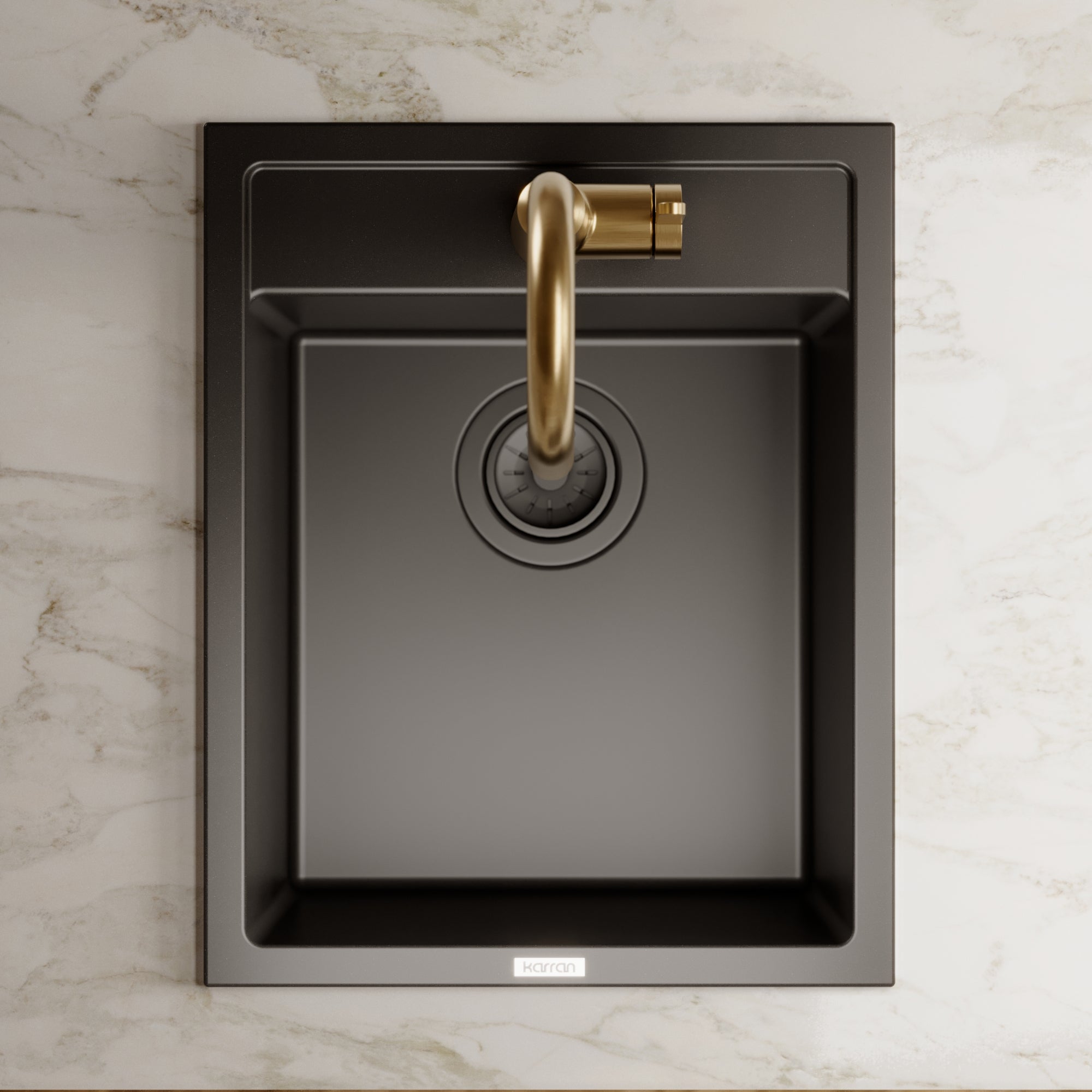 15-3/4" Top Mount Quartz Composite Bar/Prep Sink In Black