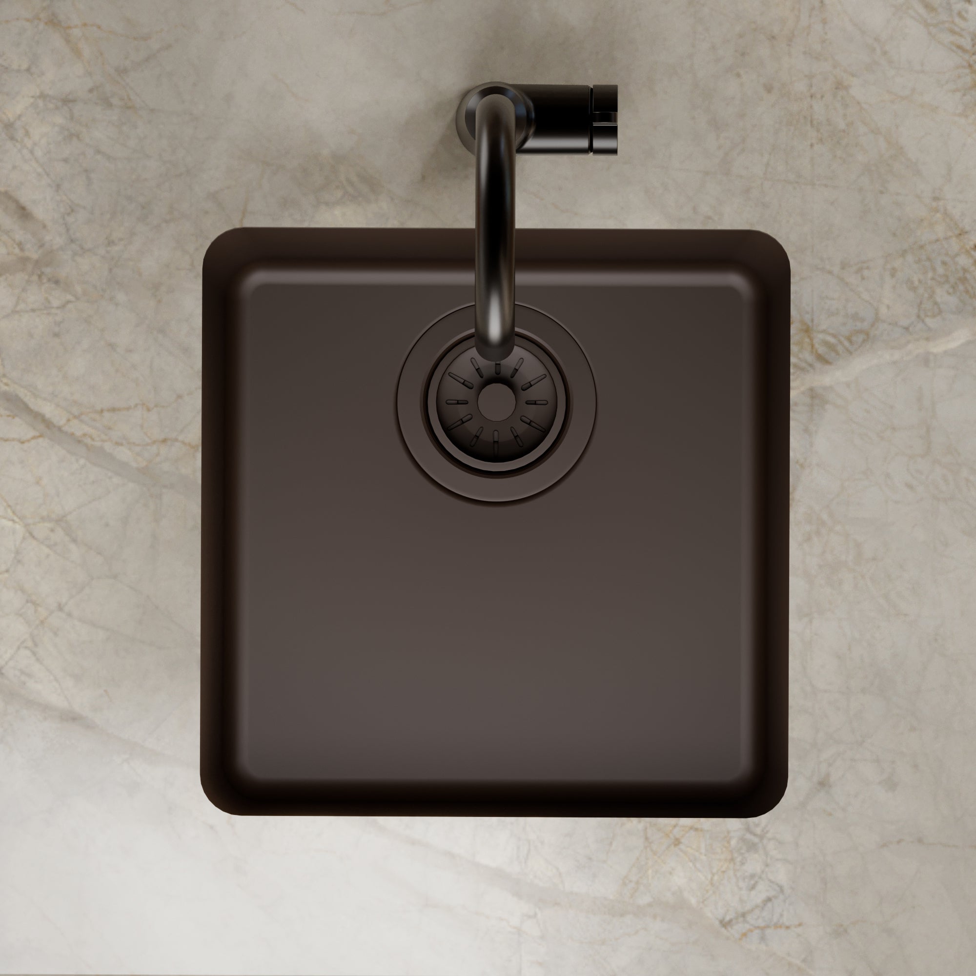 16-5/8" Undermount Quartz Composite Bar/Prep Sink In Brown